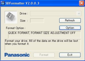 Panasonic SD Format tool